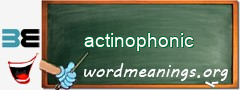 WordMeaning blackboard for actinophonic